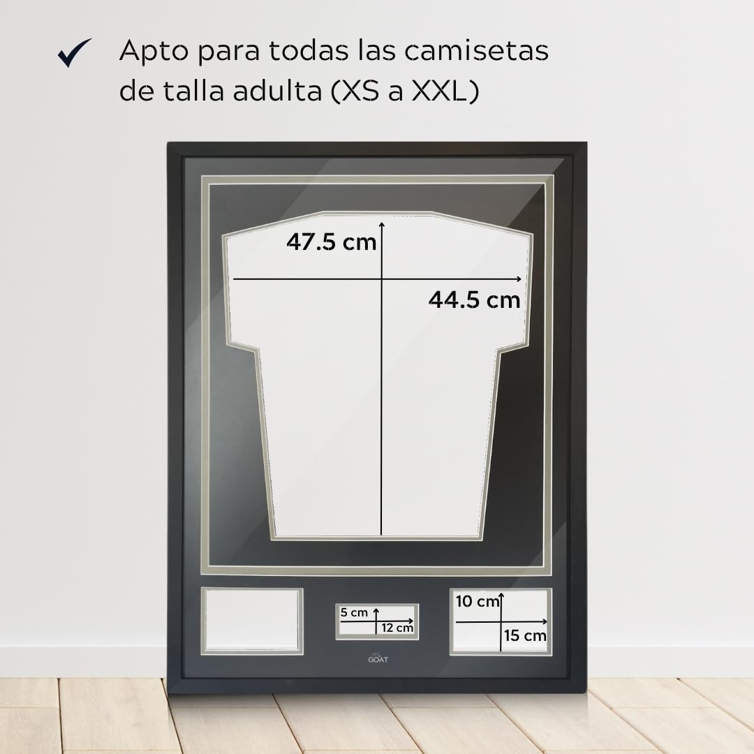 Marco de camiseta de fútbol My Goat 60x80 cm aluminio gris con personalización de fotos y texto