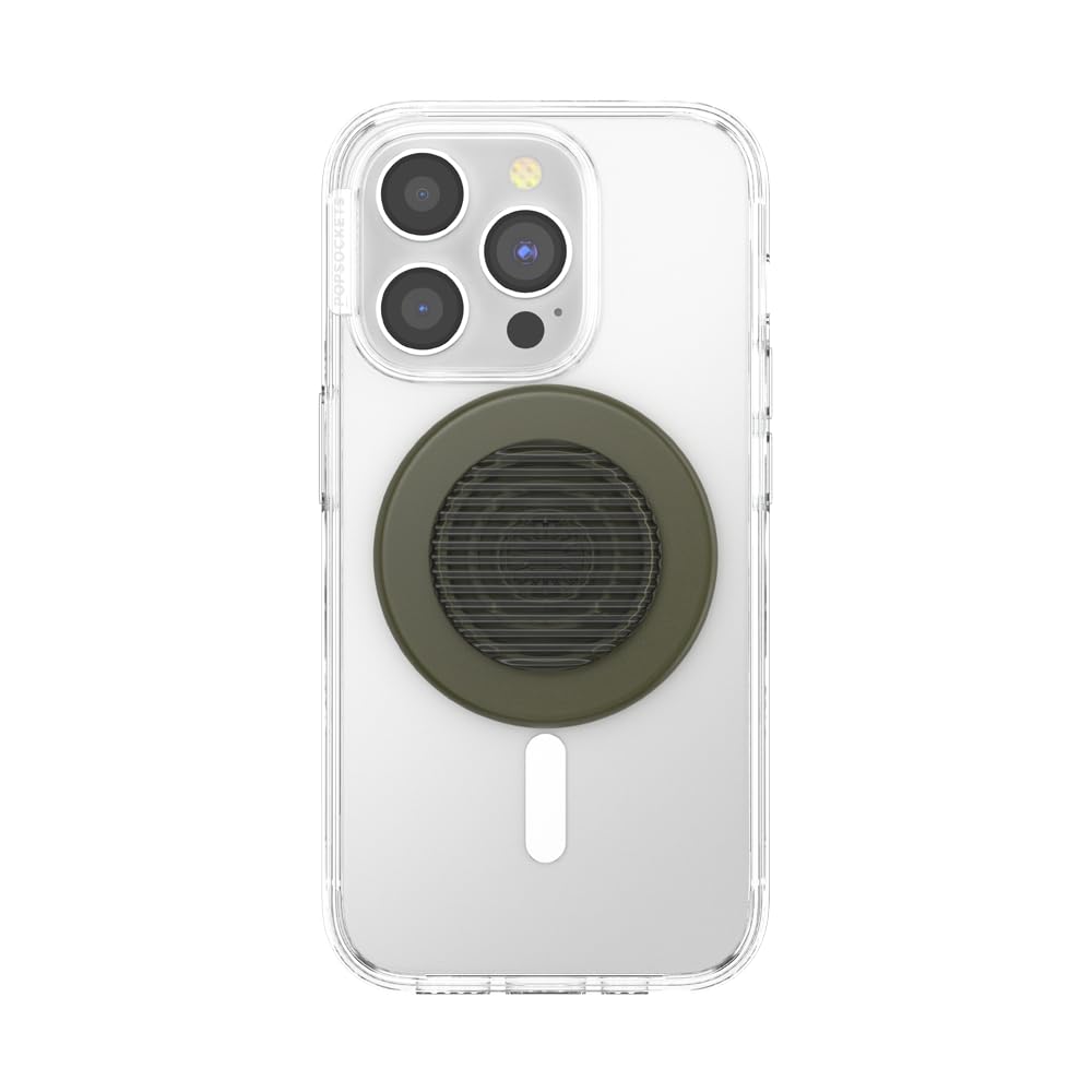 PopSockets Agarre para teléfono MagSafe con Soporte, Soporte magnético, Parte Superior Intercambiable, sujeción Segura para Fundas MagSafe de iPhone, Agarre para teléfono y Tableta, Fatiga estriada