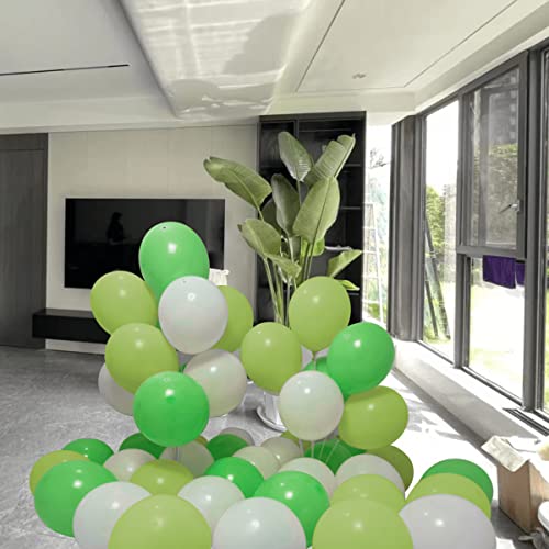 Image of 300 Pack Green and White Balloons 100 of each of the 3 colors 12 inch Green White Light Green Latex Party Balloon Bulk for Various Party Events Decorations
