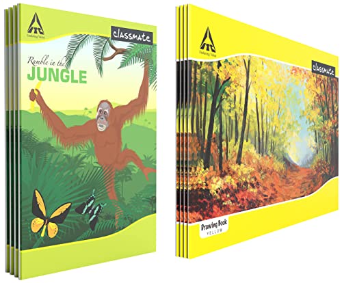 Image of Classmate Drawing Book - Unruled, 40 Pages, 210 mm x 297 mm - Pack of 4 & Classmate Notebook - Unruled