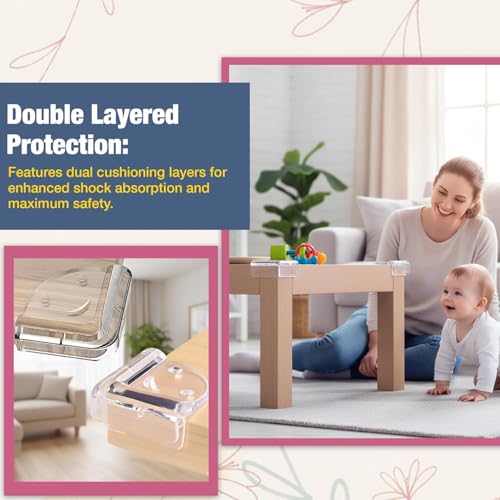Image of Safe-O-Kid Baby Safety Combo - Beautiful Transparent Corner Guards (Smiley + Ball Shape, 12 Pcs) & Premium No-Drill Child Safety Cabinet Locks (10 Pcs) Protects Furniture Corners, Cabinets & Drawers