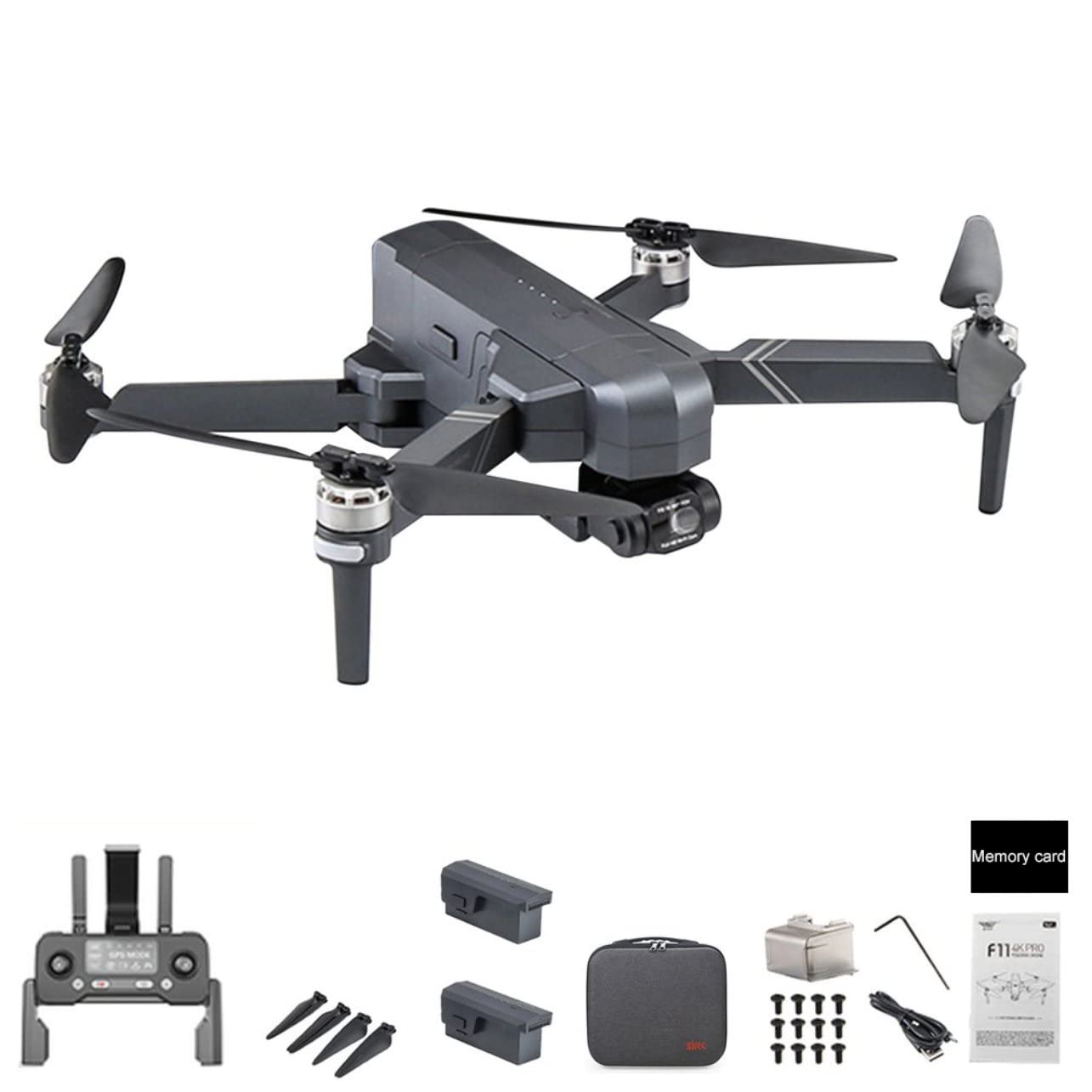 MeterBew1147 SJRC F11 4K PRO Drone GPS Positioning Aerial Photography System Intelligent Flight Automatic Following - Grey
