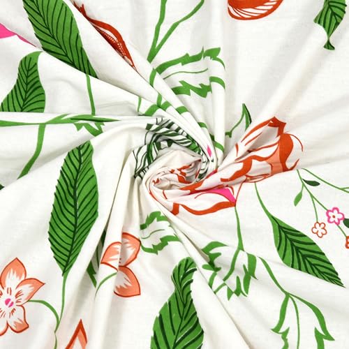 Image of BLOCKS OF INDIA Hand Block Printed 200 TC Cotton King Size Bedsheet, Orange Anar JAAL