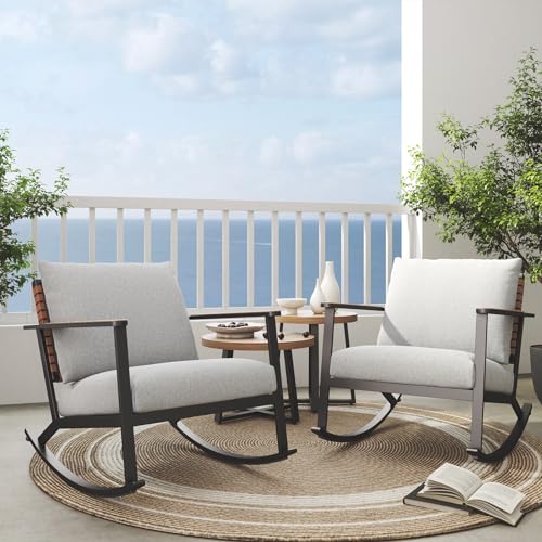 Grand-patio-Outdoor-Rocking-Chairs-4-Piece-Leather-Look-Patio-Wicker-Bistro-Set-Outdoor-Furniture-Conversation-Sets-with-2-Chairs-and-2-Faux-Wood-Grain-Coffee-Table-475-Grey-Cushions Grand patio Outdoor Rocking Chairs 4 Piece Leather Look Patio Wicker Bistro Set Outdoor Furniture Conversation Sets with 2 Chairs and 2 Faux Wood Grain Coffee Table 475 Grey Cushions