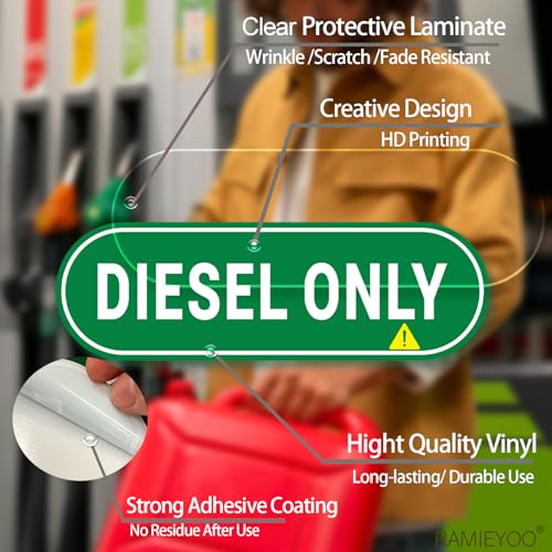 Image of Diesel Only Sticker,16-Pack-Diesel Decals for Truck,Tractor,Fuel Can-Weather Proof, Strong Adhesive,Diesel Signs by RAMIEYOO
