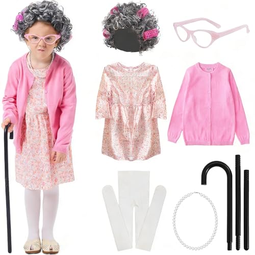 Disfraz completo de abuelita para niña