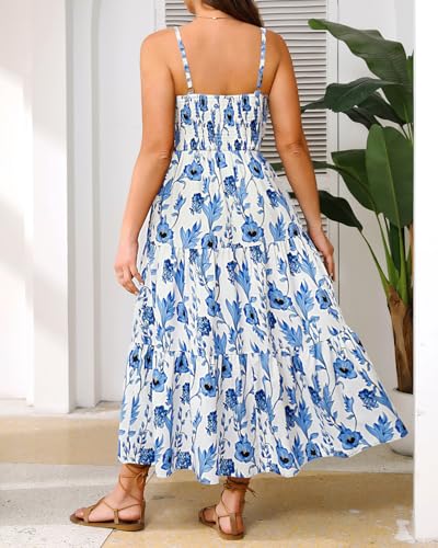 Plus Size Summer Dresses - Boho Maxi Sundress with Pockets Spaghetti Strap Long Casual Sun Dress for Vacation and Beach4