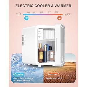 Skincare Fridge With Dimmable LED Light Mirror, 4L Makeup Mini Fridge for Bedroom, Car, Office & Dorm, Cooler & Warmer, Portable Small Refrigerator for Cosmetics, Skin Care and Food, White Skincare Fridge With Dimmable LED Light Mirror 4L Makeup Mini Fridge for Bedroom Car Office Dorm Cooler Warmer Portable Small Refrigerator for Cosmetics Skin Care and Food White