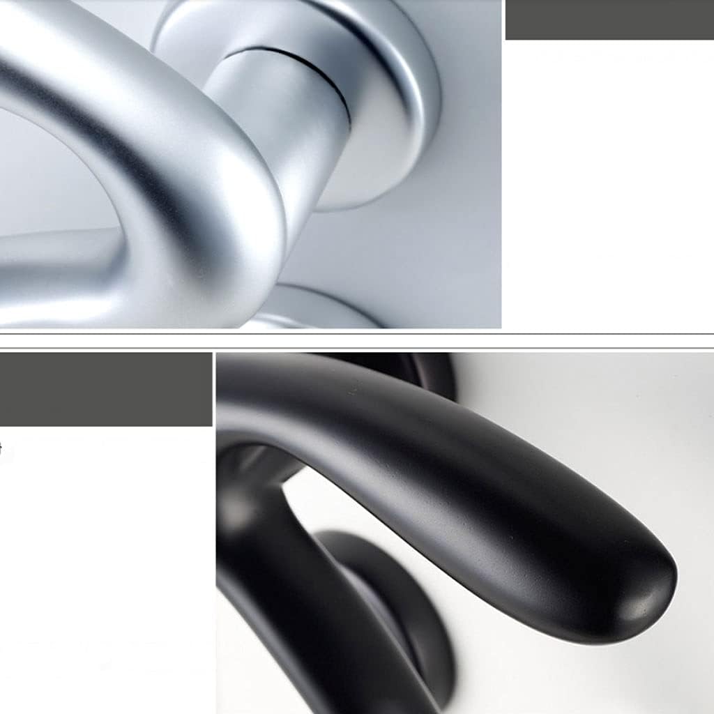 Door Knob Lever Space Aluminum Door Lock Door Levers Door Handle with Key/Without Key for Bedroom Study Bathroom Door Lock with Handle (Color : White with Key)