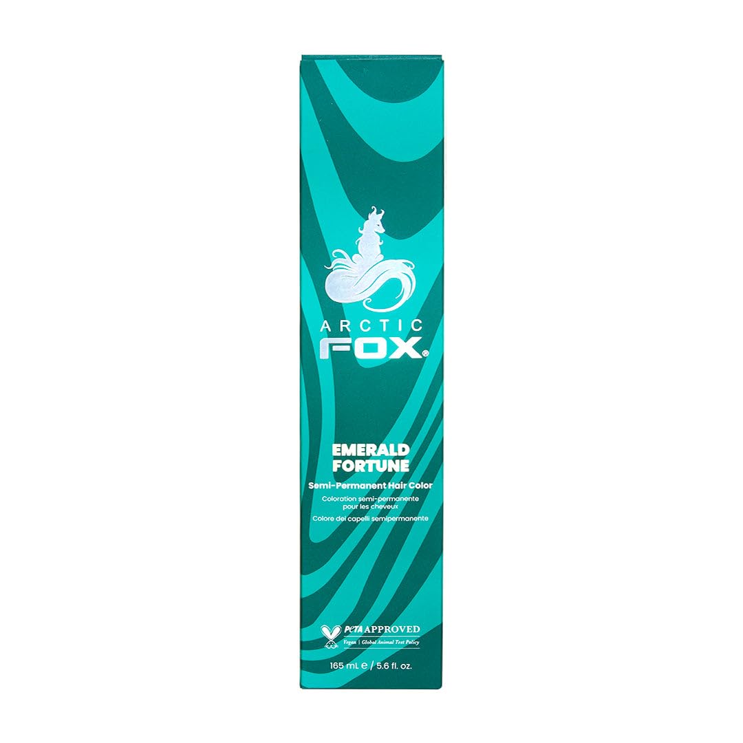 ARCTIC FOX100% Vegan & Cruelty Free Vibrant Semi Permanent Hair Colour Dye - Emerald Fortune 165 ml e