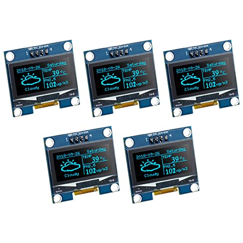 Image of Hosyond 5 Pcs 1.3 Inch IIC I2C OLED Display Module 128x64 Pixel SH1106 Screen Module Compatible with Arduino /Raspberry Pi (Blue)