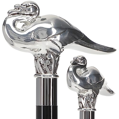 Italian Luxury Silver 925R Walking Sticks and Canes Collection Elegant Designs with Fritz Handles, Animal Motifs, Swarovski Crystals, and Unique Embellishments