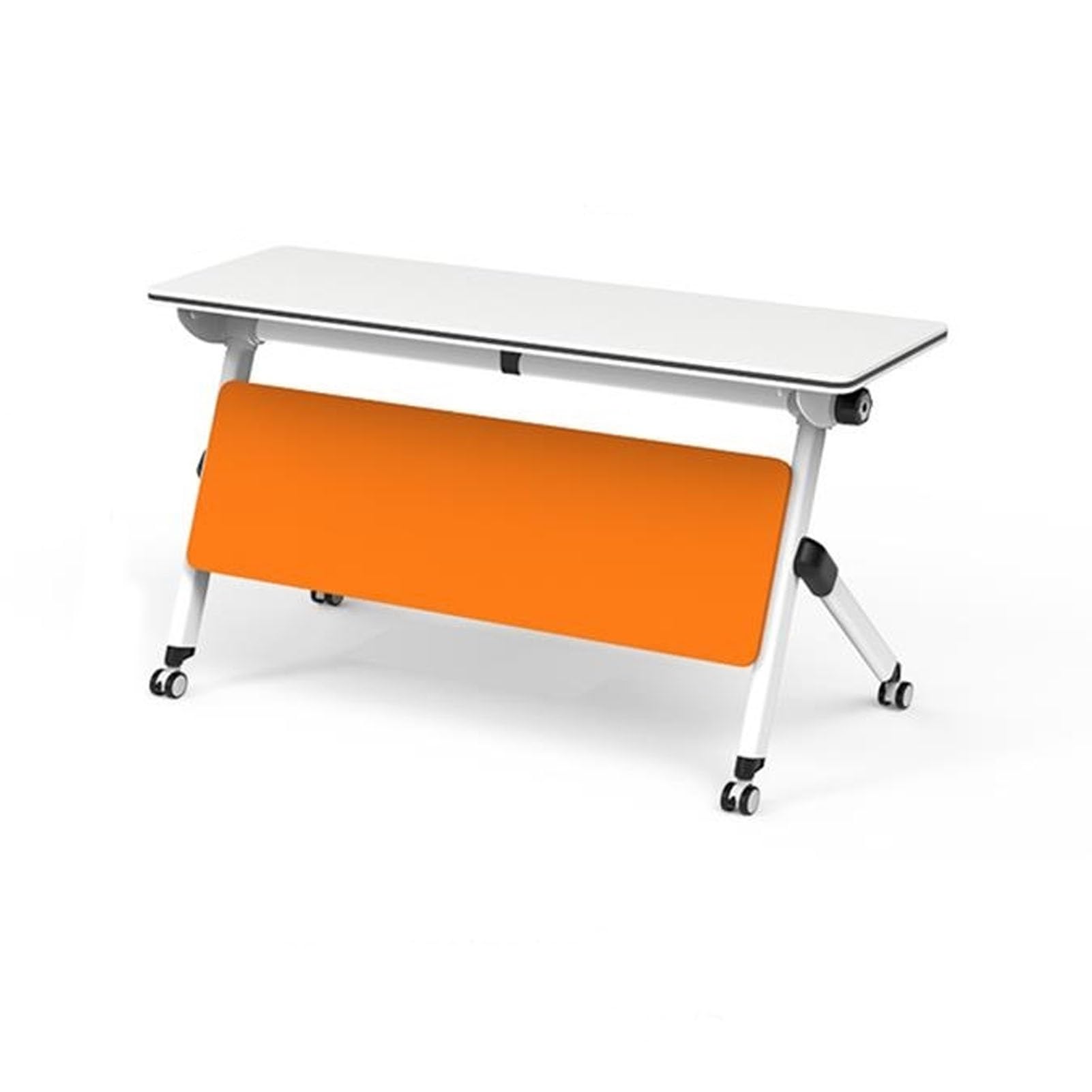 Klappbarer Konferenztisch, mobiler Klapp-Schulungstisch mit feststellbaren Rädern, Stauraum und Trennwänden, Seminartisch für das Home-Office im Klassenzimmer (Größe: 47,2 x 19,7 x