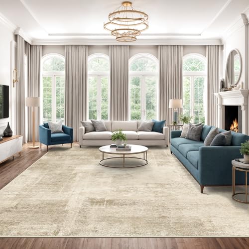 zesthome 10x12 Area Rugs - Large Modern Abstract Washable Rug, Low Pile Living Room Rug, Soft Anti-Skid Indoor Rugs, Non-Shedding Carpets for Bedroom Dining Living Farmhouse Nursery Home Office