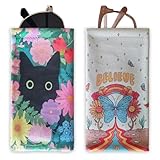 Photo Gallery fakcrkun confezione da 2 custodie per occhiali da sole in pelle pu, motivo gatto nero e farfalla, custodia morbida portatile per occhiali da sole, custodia impermeabile per occhiali da vista, per Photo Gallery fakcrkun confezione da 2 custodie per occhiali da sole in pelle pu, motivo gatto nero e farfalla, custodia morbida portatile per occhiali da sole, custodia impermeabile per occhiali da vista, per