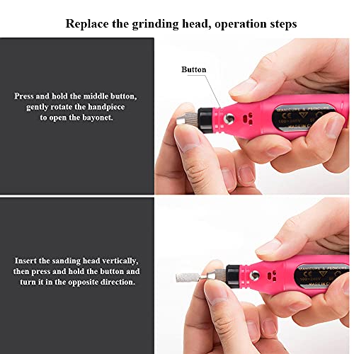 XIANGHUI Elektrischer Nagelfeile/Nagelfräser Set Professionelles Nagelfeile Maniküre Pediküre Nagelstudio Set + 6 Bits… – Bild 6