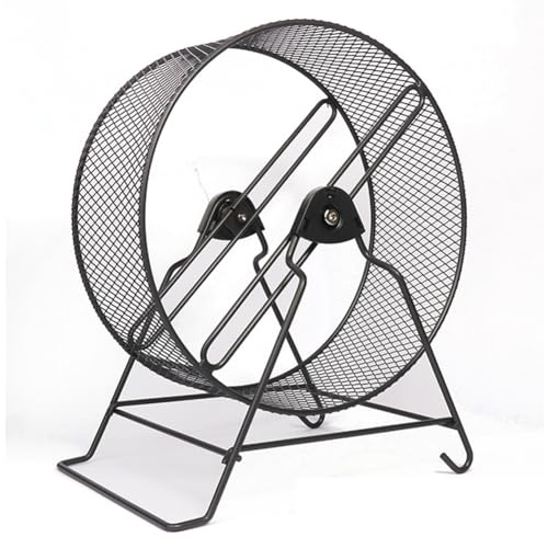 ハムスター 回し車 ムーンライト ホイール サイレントホイールペットトレッドミルハムスターランニングスピナーエクササイズホイールペットジョギングエクササイズ玩具フラット走りやすい置き型 デグー ハリネズミ チンチラ 小動物に対応 (Black,32CM)