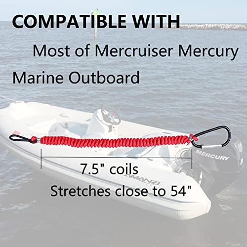 Image of 8M0092850 Boat Kill Switch Lanyard Replacement for Mercury Marine Boat Emergency Stop Switch Safety Lanyard 54 Inch
