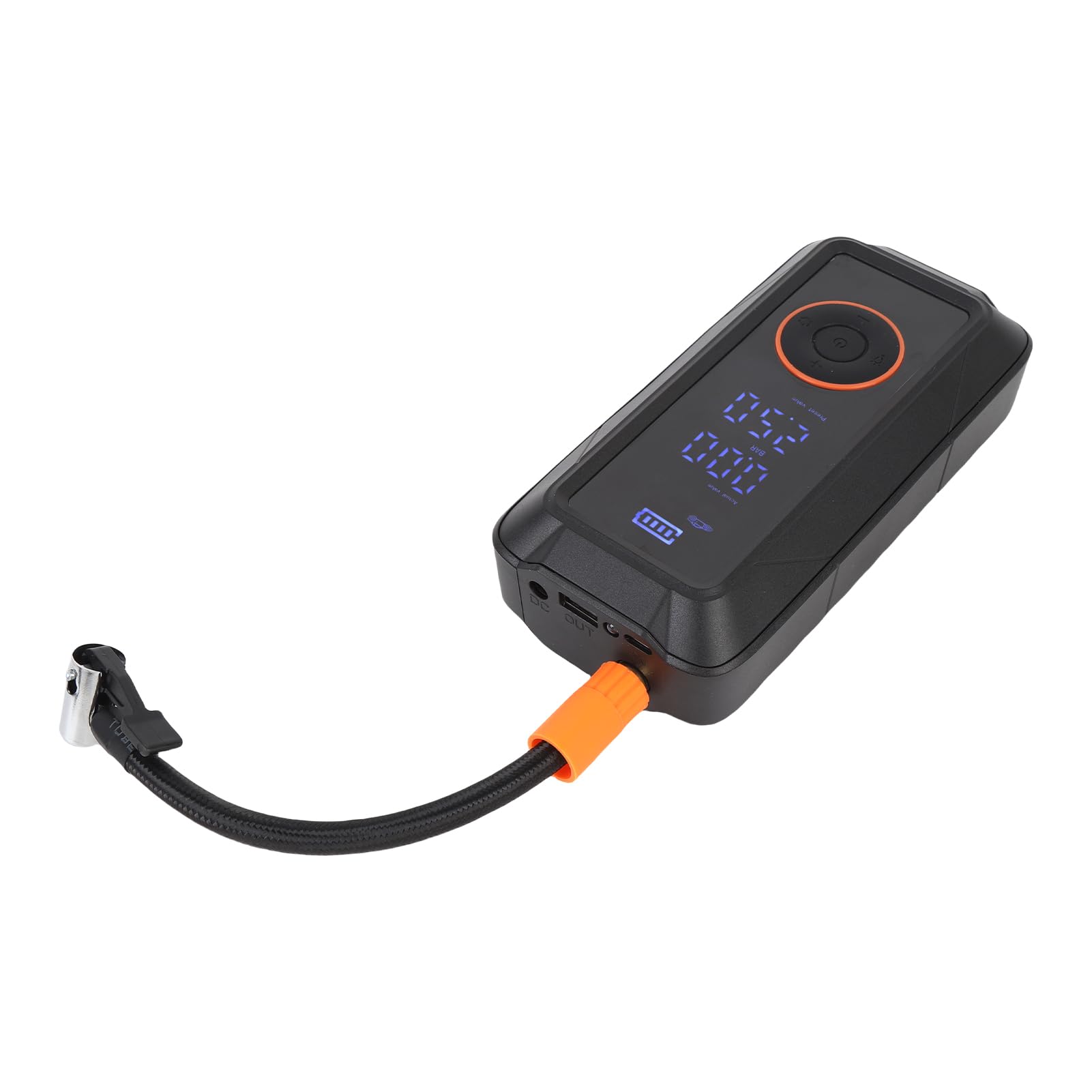 Keenso Gonfiatore per Pneumatici Senza Fili, Compressore d'Aria Portatile, Gonfiaggio Rapido per Auto, Bici, Moto, Luce a LED Ricaricabile, 1 unità (Versione Generale)