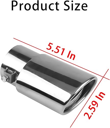 Miniatura 2 de Punta de escape de acero inoxidable para automóvil, tubo de escape universal de 5.5 pulgadas, tubo trasero de garganta trasera de modificación,