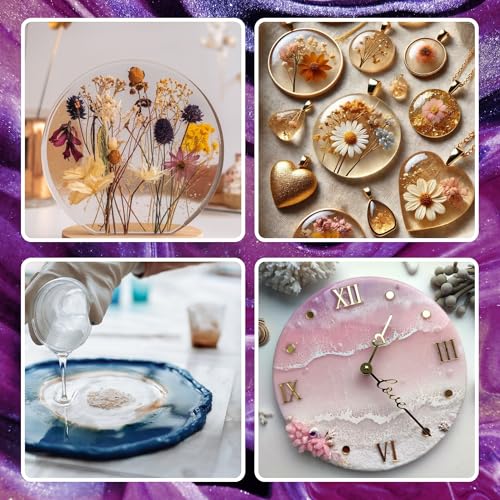Image of ICRAFTYWORLD 26 Pcs DIY Epoxy Resin Art Kit With Moulds Agate Coaster Making Kit Resin Art Set For Beginners With Resin, Hardener & Epoxy Mould,Multicolor
