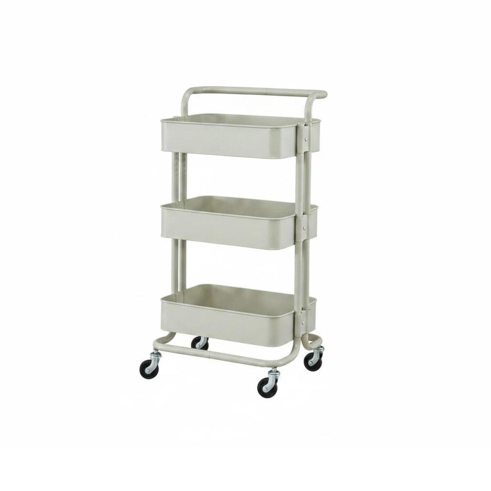 CALANDIS Hairdressing Tool Cart Movable Rolling Utility Trolley Multi-Functional 3 Tier Rolling Cart for Hair Stylists, Beauticians, Beauty Salon, Spa, Kitchen Light Gray-image-38