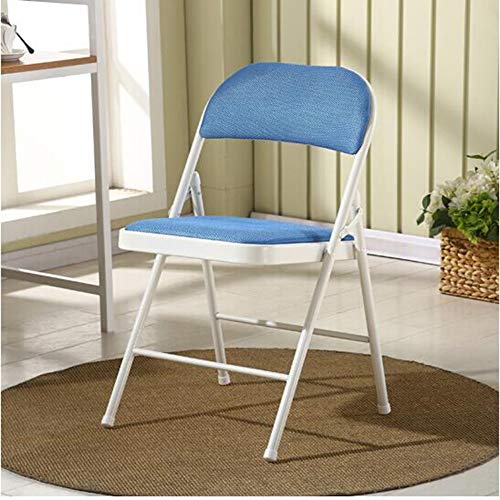 ZHDWM Chair Folding Chair Steel Frame Upholstered High-grade Fabric Seat 480 Pounds Folding chair (Color : 3)