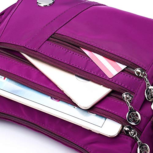 Sac à main nylon imperméable multi-poches grande capacité noir