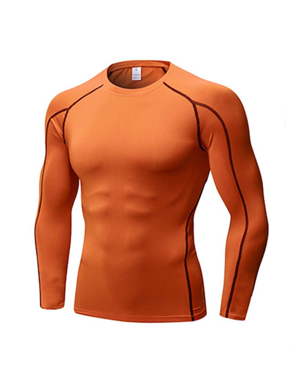 RINZON Mens Long Sleeve Quick Dry Athleisure Gym T Shirt Stretchy Slim Training Fitness Sweatshirt Tops