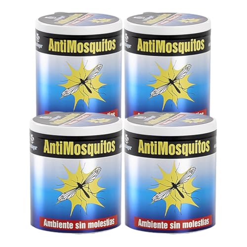 Gel Repelente de Mosquitos con Citronela - Repelente Natural contra Insectos, Aroma Refrescante, Envase Lata PACK 4