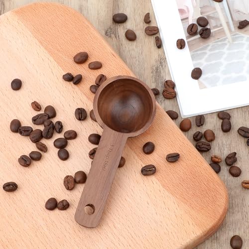 Kaffeelöffel aus Walnuss Holz 15 ml Holz Kaffee Messlöffel Löffel Kaffee für Messen von Kaffeebohnen Gemahlene Bohnen Tee