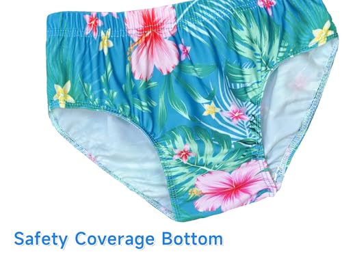 Image of Girls Tankini Swimsuit UPF50+ Ruffle 2 Piece Bathing Suit Full Coverage Kids Swimwear Ages 2-14 Years