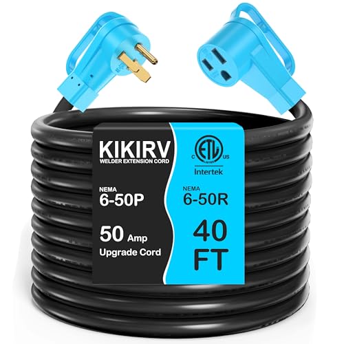 50Amp 40FT Welder Extension Cord 8 AWG 250V NEMA 6-50P to 6-50R Heavy Duty Power Extension Cord for Welder Plasma MIG TIG Cutter