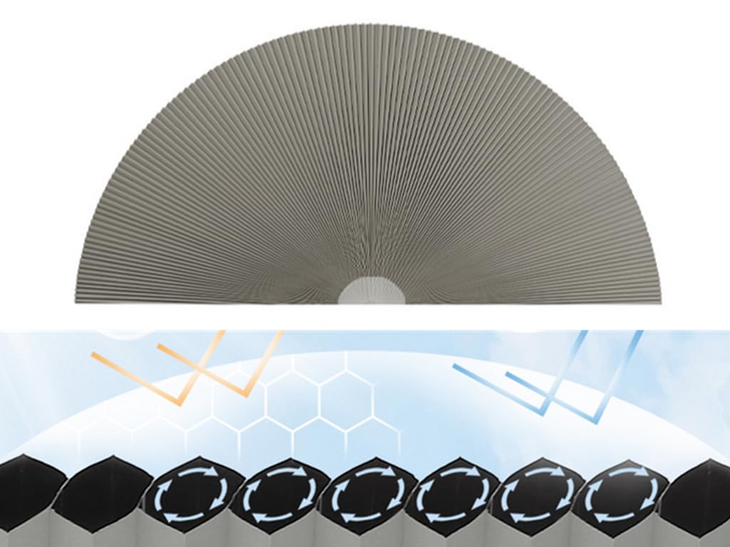 Full Blackout Blinds Arch Window Shade Light Filtering Pleated Shade Half Circle Self Adhesive Fabric Blinds Room Darkening Shades Stick on Easy Install (1, Gray, 24IN*48IN (60CM*120CM))