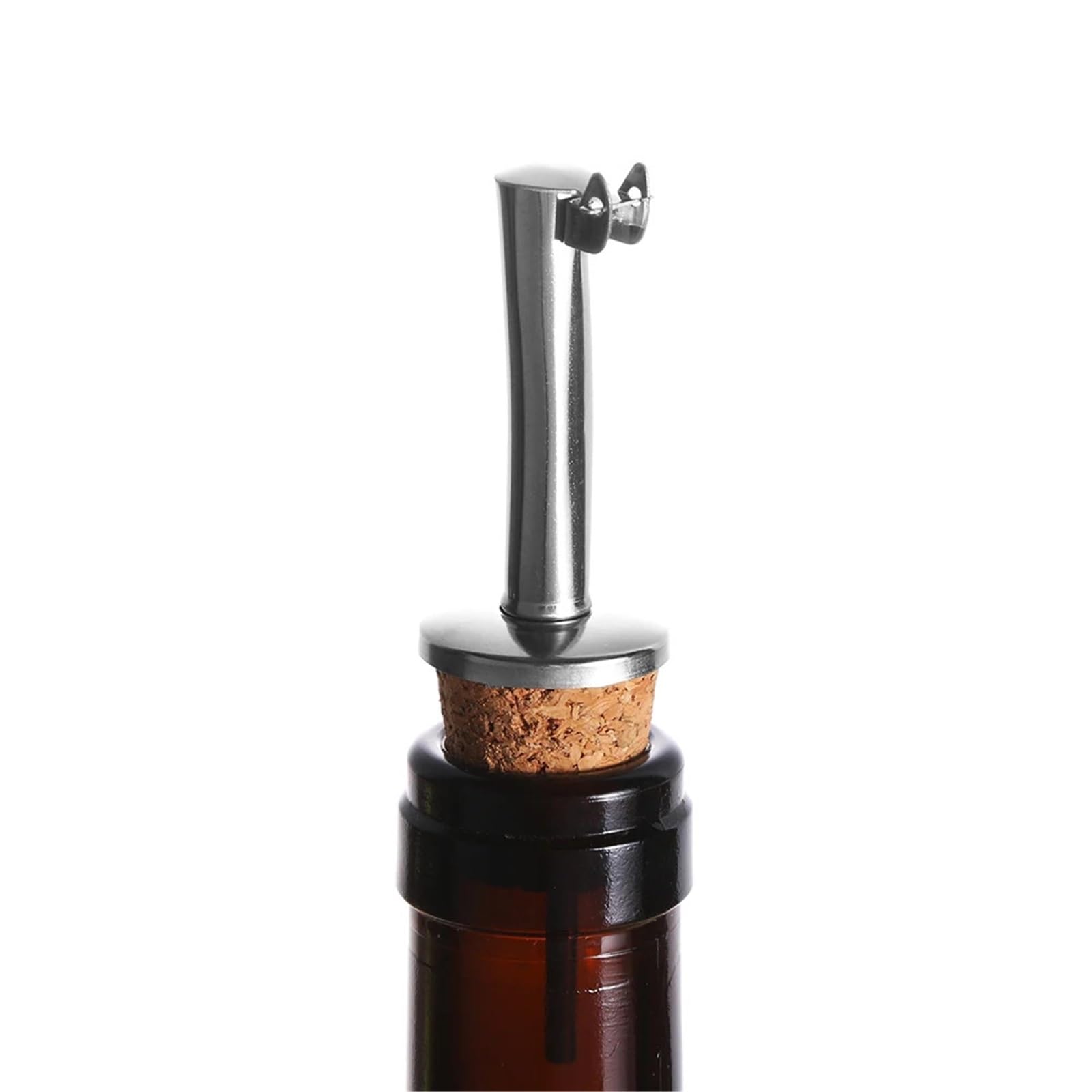 Bouchons à vin 30 pièces bouchon de liège en bois for bouteille bec verseur d'huile d' avec couvercle for accessoires bar for garder le champagne frais(Silver-Straight)