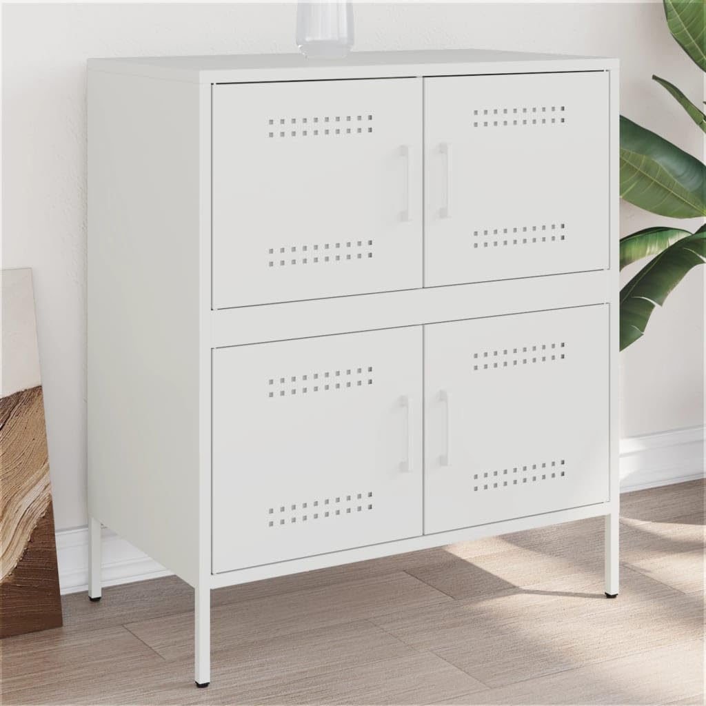 Credenza bianca, 68 x 39 x 79 cm, in acciaio