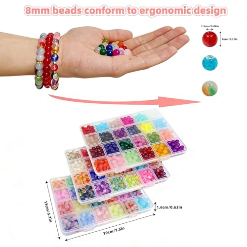  8mm Glass Beads for Jewelry Making, 1,800+pcs  - image 4