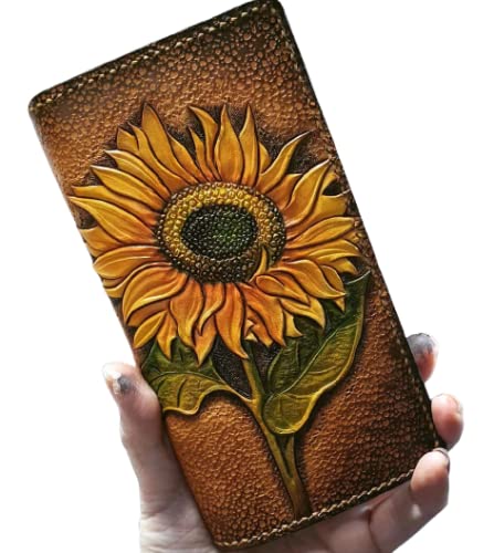 leather sunflower wallet