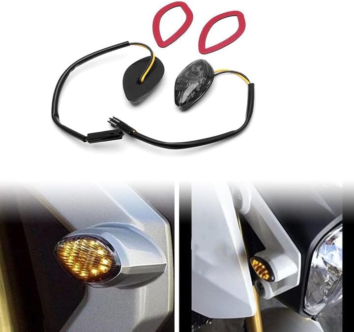 HUSUKU LED Front Flush Mount Turn Signal Light Brake Blinker Indicator Market Lamp for Honda Grom 2014-2019 -Smoke Lens (Pack of 2) (Transparent Len)