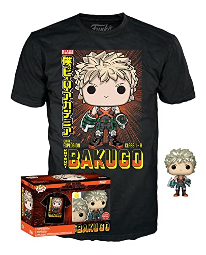Funko Pop! & Tees (Adult): My Hero Academia - Katsuki Bakugo (Metallic) (Special Edition) Vinyl Figure & T-Shirt (L)