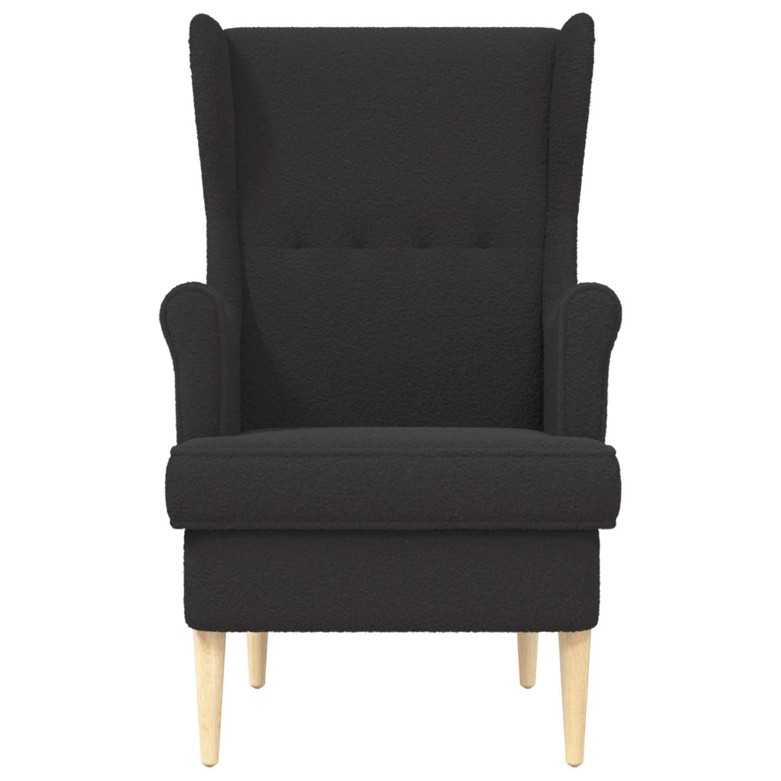 Sillón con orejeras moderno Bouclé, con acolchado de espuma y estructura de metal y madera, 65 x 79 x 100 cm, para salón, dormitorio, oficina, 110 kg de capacidad de carga