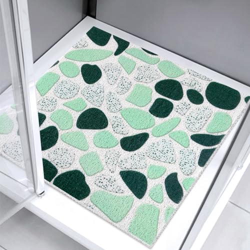 Square Shower Mat 60x60cm Non Slip Anti Mould Bathmat for Inside Shower丨Loofah Shower Mat for Inside Bath Soft Massage Mat for Bathroom Wet Areas丨Anti-Slip Bathtub Mat Washable Cuttable Quick Dry