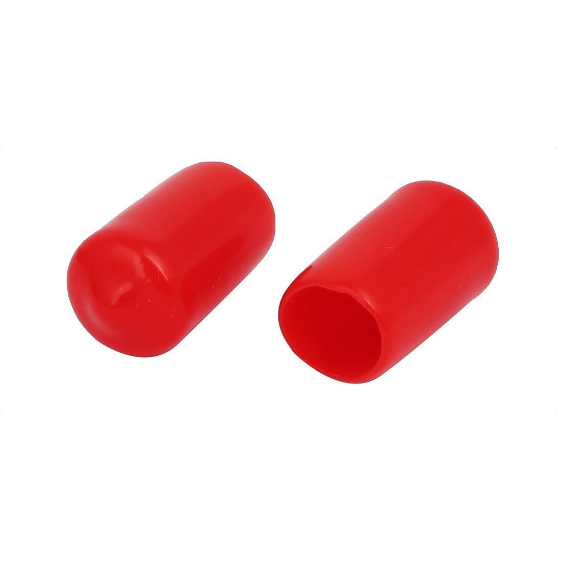 Aexit 11mm Inner Cord Management Dia Rubber Insulated End Cap Screw Thread Protector Cover Cable Sleeves Red 50pcs