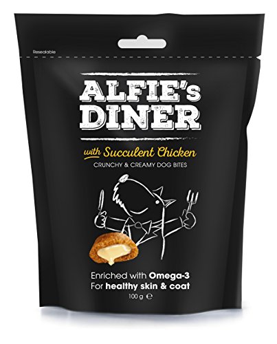 Mark & Chappell Alfies Diner - Bocaditos para perros (100g/Pollo suculento)