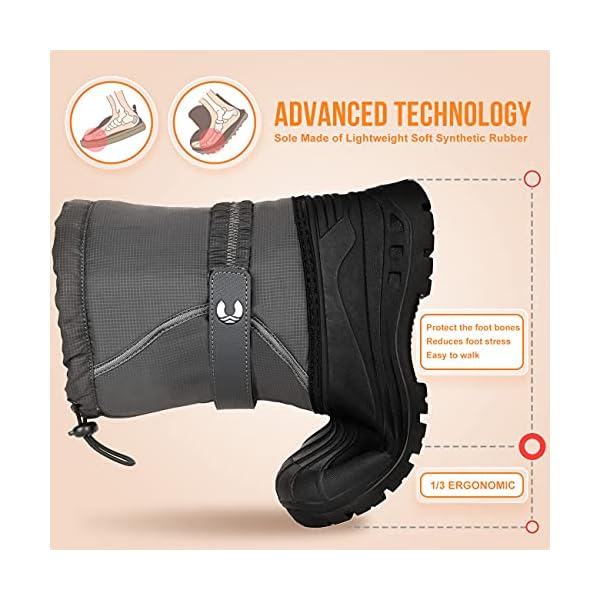 Crova Kids Snow Boots Boys Girls Womens Winter Warm Waterproof Outdoor Anti-Slip Fur Lined Resistant Cold Weather Shoes (Little Kid/Big Kid) - Image 6