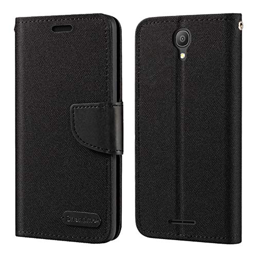 Alcatel Pixi 4 5.0 pulgadas 3G 5010D - Funda tipo cartera de piel Oxford con tapa trasera de TPU...