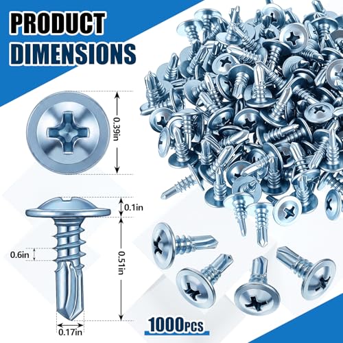 Tornillos para madera #8 x 1/2 pulg Zinc Hicarer 1000 pcs miniatura 2