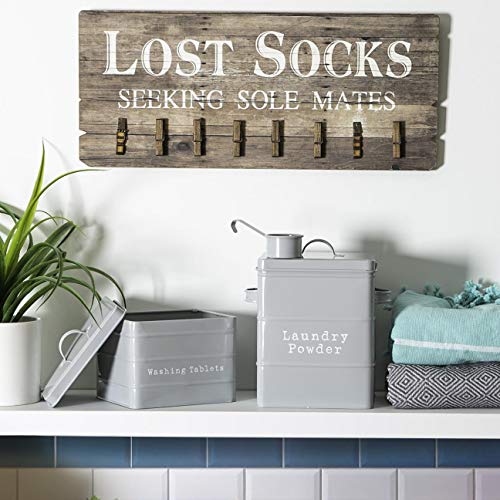 Harbour Housewares Kitchen Utility Canisters - 2pc - Grey - Steel Vintage Industrial Under Sink Storage Caddy Cupboard Organiser for Laundry Detergent, Washing Tablets - Image 6