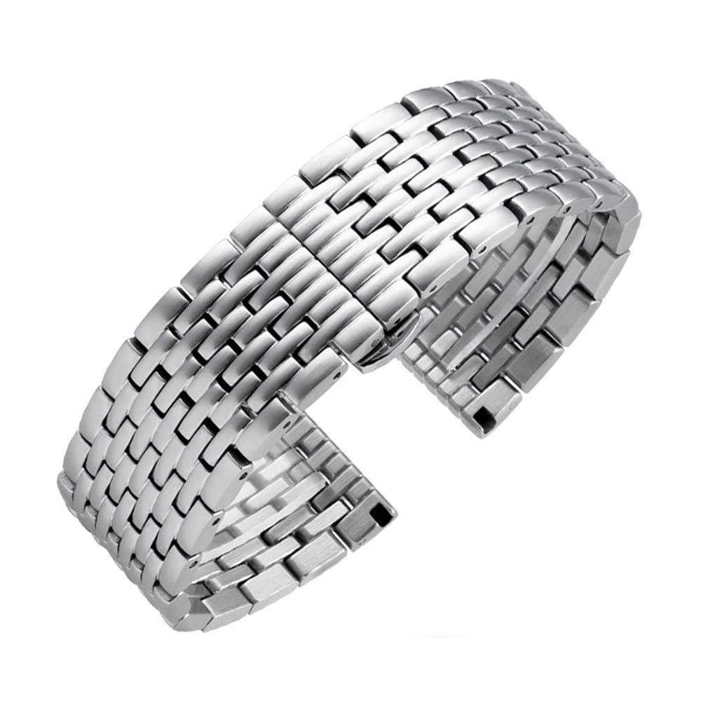 Cinturino Per Orologio In Acciaio Inossidabile, Chiusura A Farfalla, 22 Mm | Cinturino Da Polso Da Uomo Resistente Ai Graffi E Durevole, Adatto Sia Ad Occasioni Casual Che Formali (Silver 22mm)