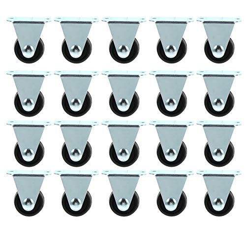 Rodas giratórias Tehaux 20 peças com base de borracha resistentes e sem ruído para gaveta de móveis